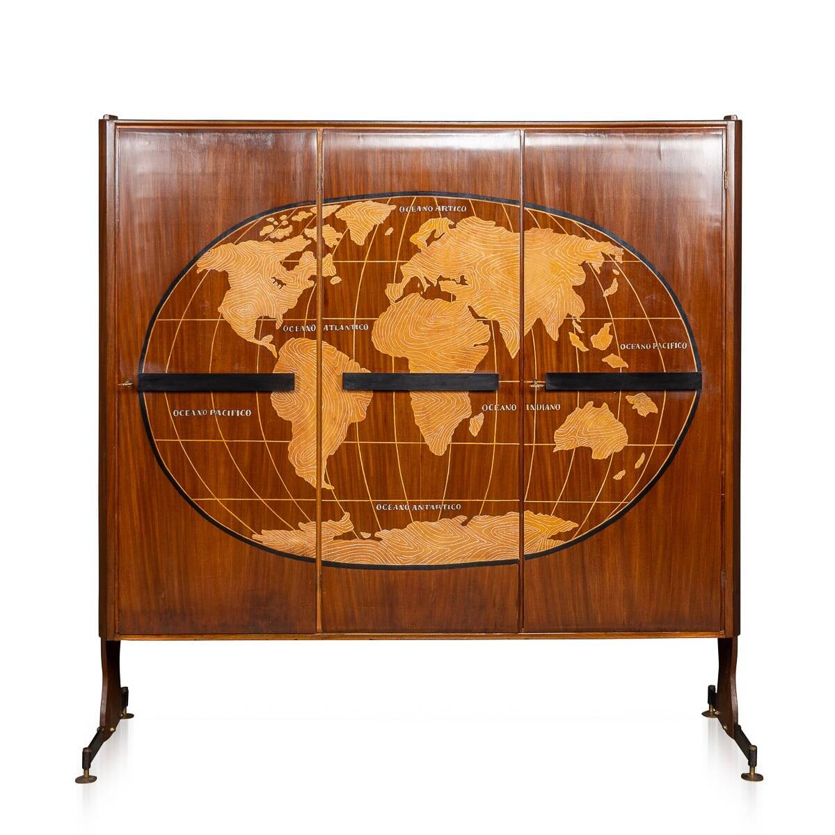 20thc italian stylised "map of the world" cabinet c.1950
