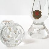 Pair of crystal candlesticks ile de france 1970