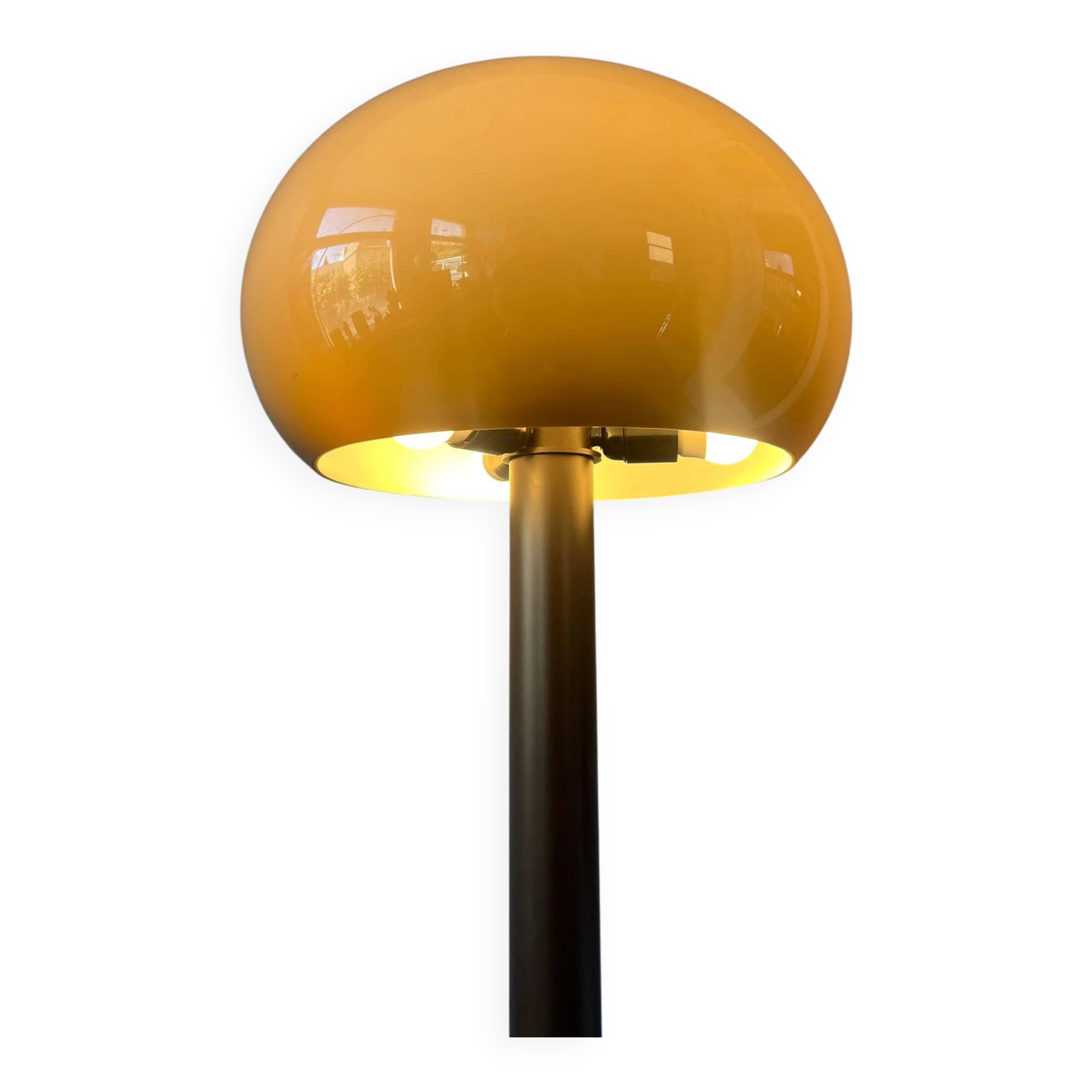 Vintage brown acrylic glass mushroom floor lamp