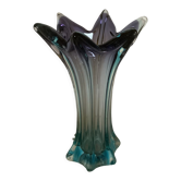 Vase flower star glass Murano bicolor