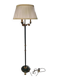 Lucien Gau Lampadaire Empire vert laqué à trois lumières