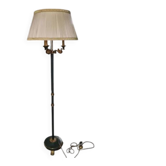 Lucien Gau Empire green lacquered floor lamp with three lights