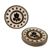 Series of 6 plates Boch model Kimono 60s