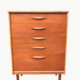 Tall teak chest of drawers from the 1960s