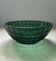 Art Deco emerald green faceted pressed glass coupe from the 1930s/1950s.