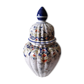 Potiche vieux rouen decor fait main