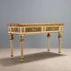 Table éclectique ancienne en bois laqué et marbre, Italie, XIXe siècle