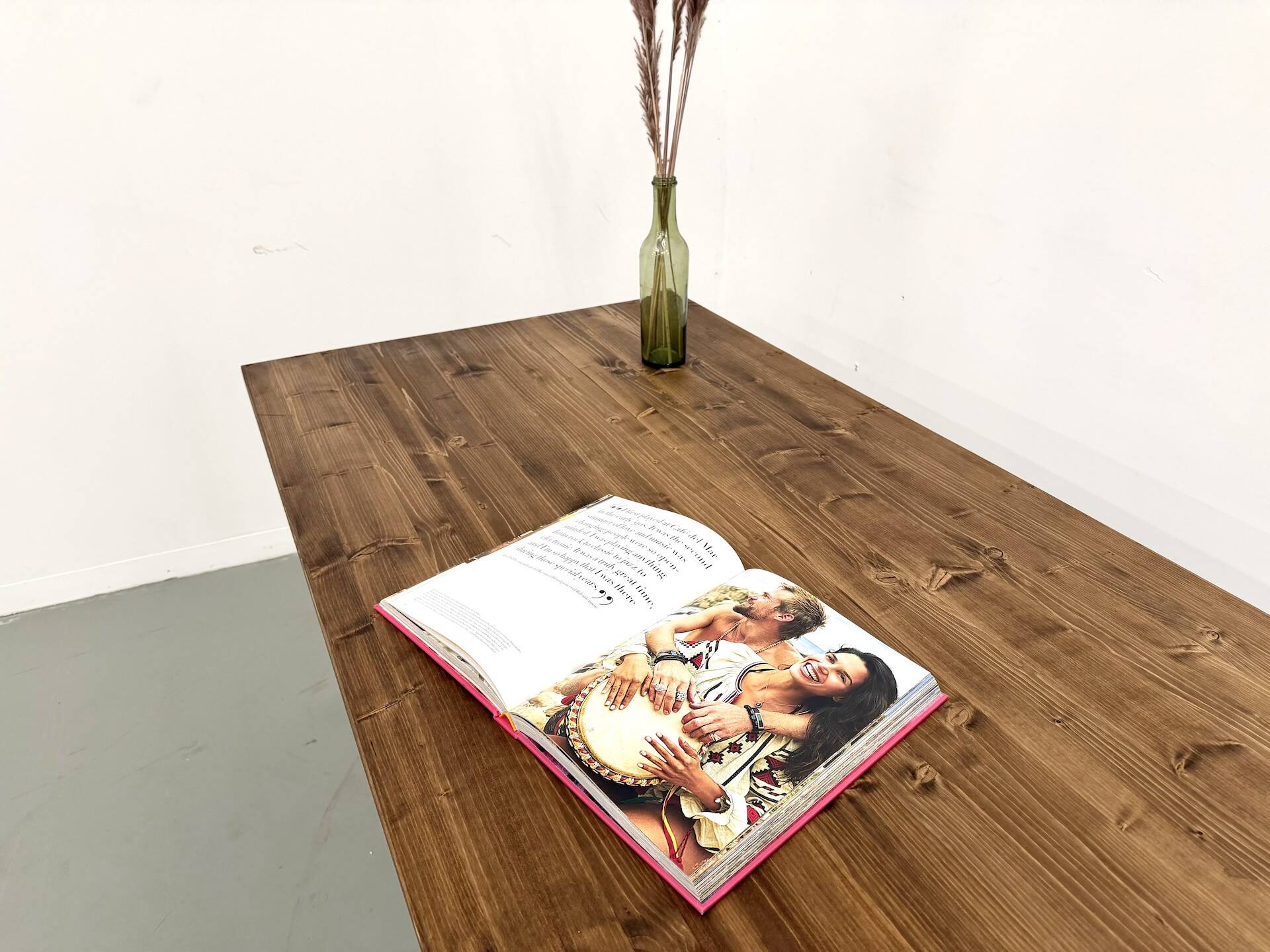 Farm table with tapered legs, L 260 cm