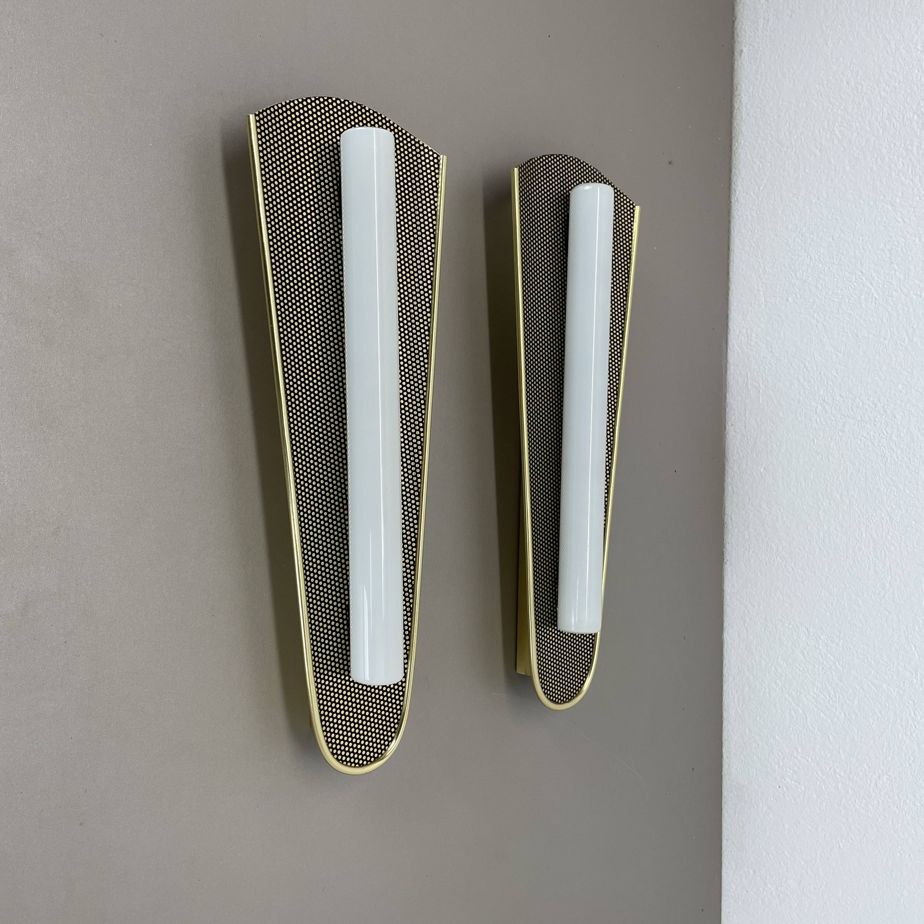 set of 2 large 37cm "honeycomb" theatre Wall Light elements, Germany, 1950