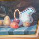 Old painting Still Life. Oil on canvas. Golden frame.T. Denver.