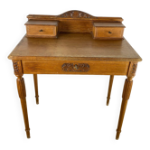 Office 1 large and 2 small drawers in carved oak 1950 81x50cm