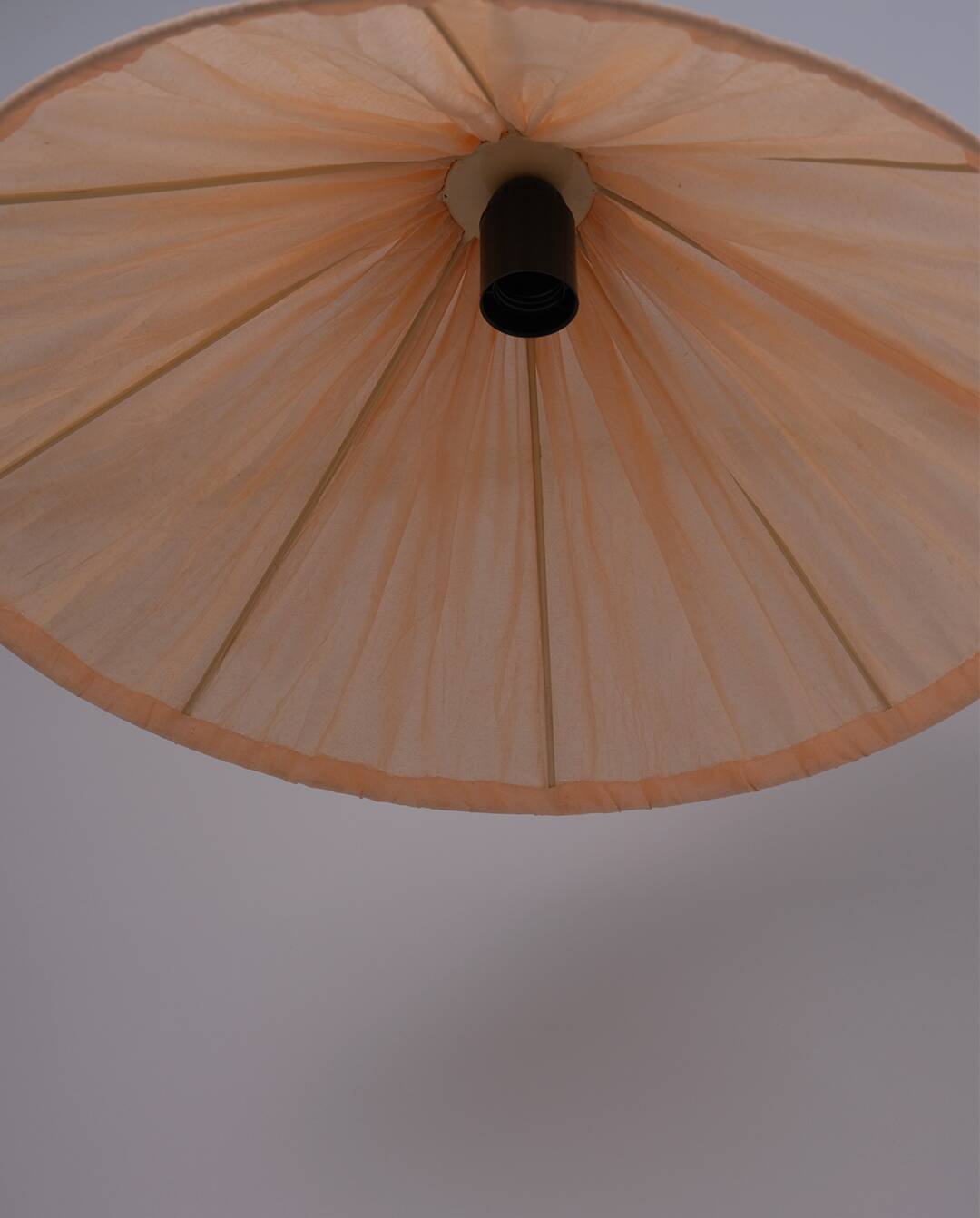 Vintage pendant light in pleated fabric