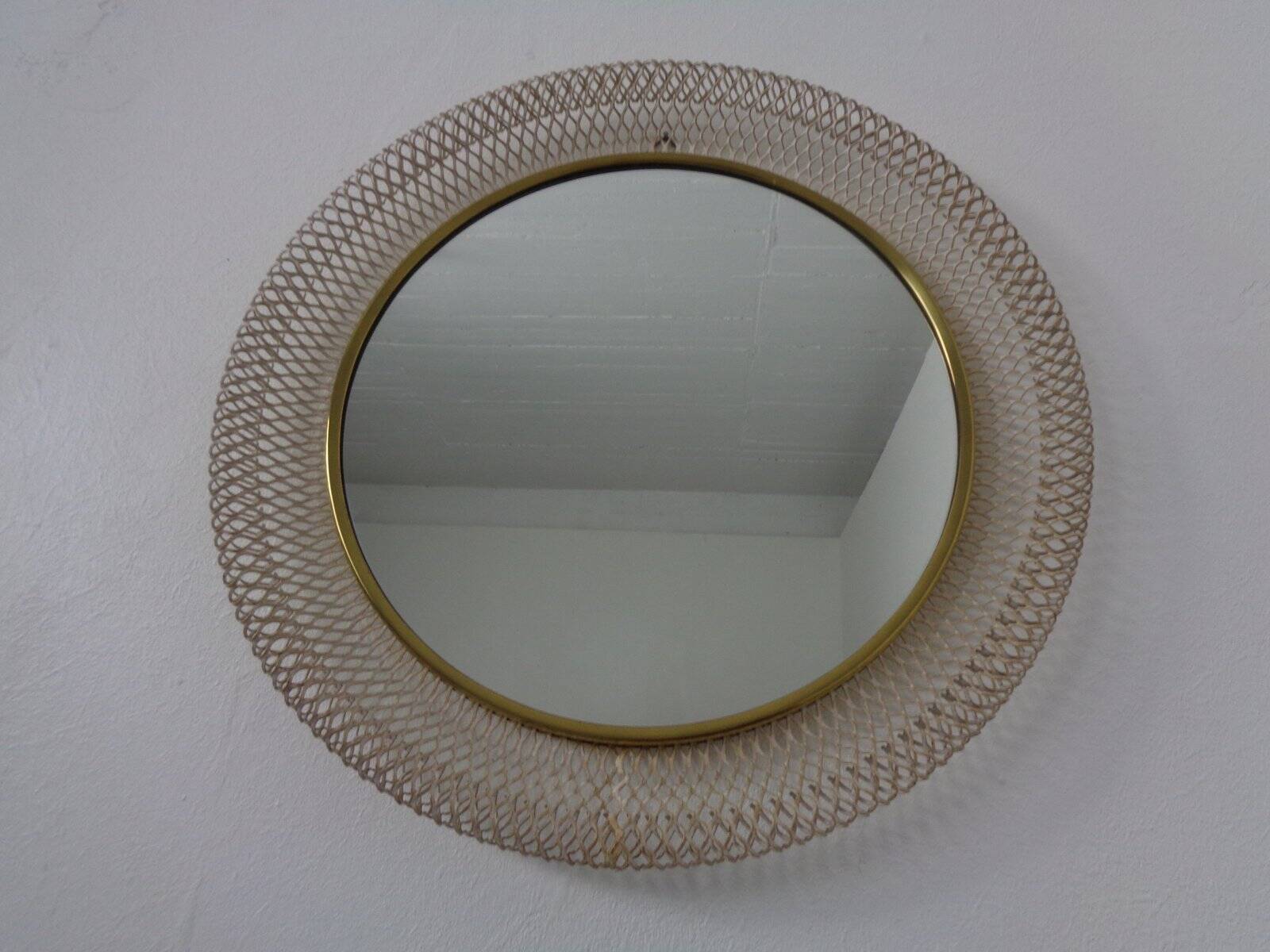 French brass and metal mirror, 1960s