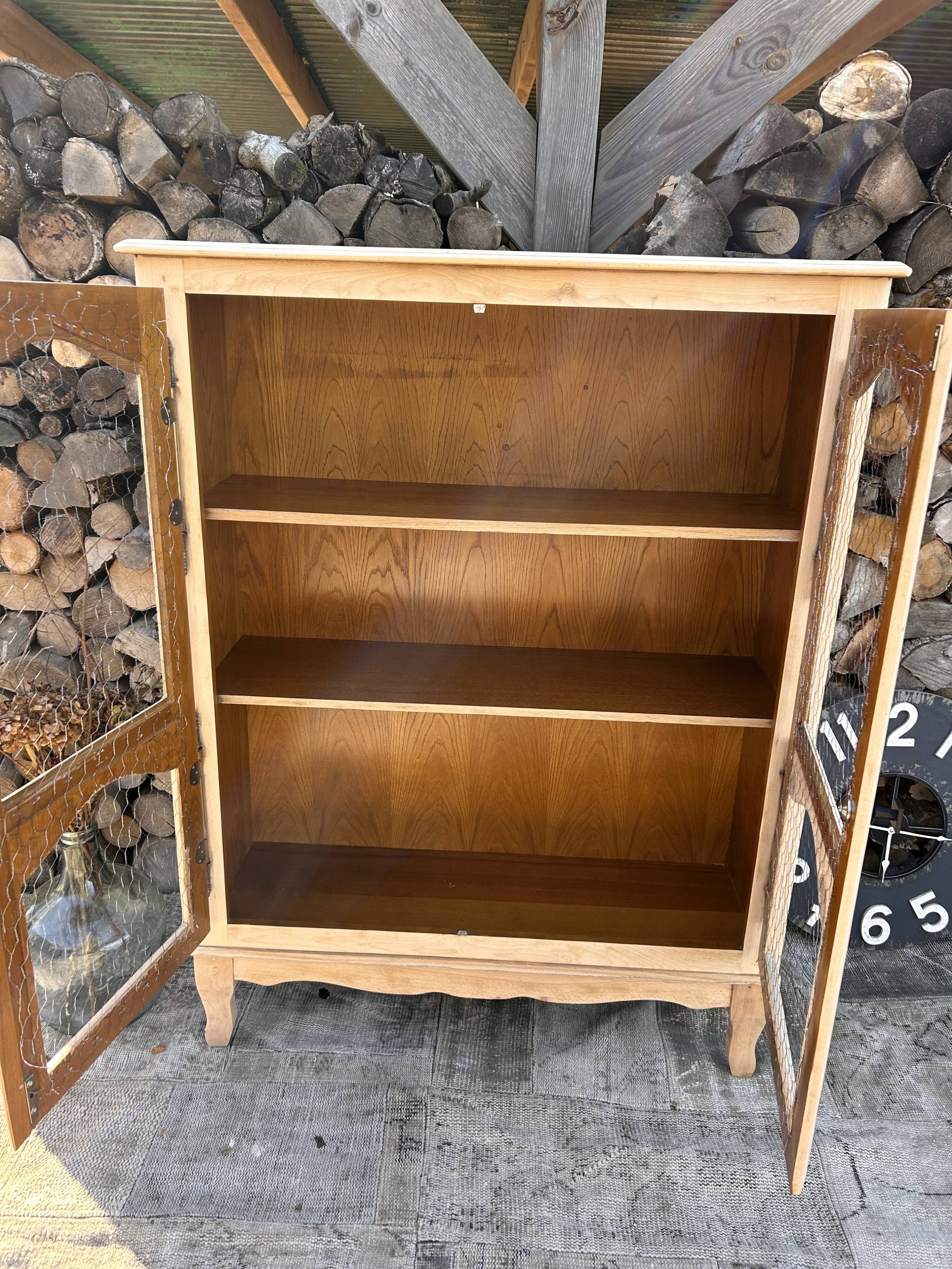 Refurbished solid wood display cabinet/sideboard