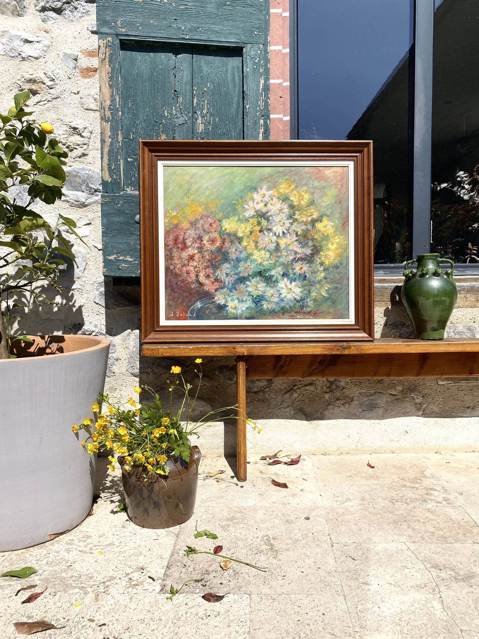 Huile sur toile - Bouquet impressionniste - 1950 il