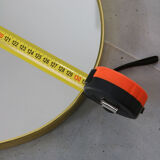 Vintage oval golden frame mirror, 70s