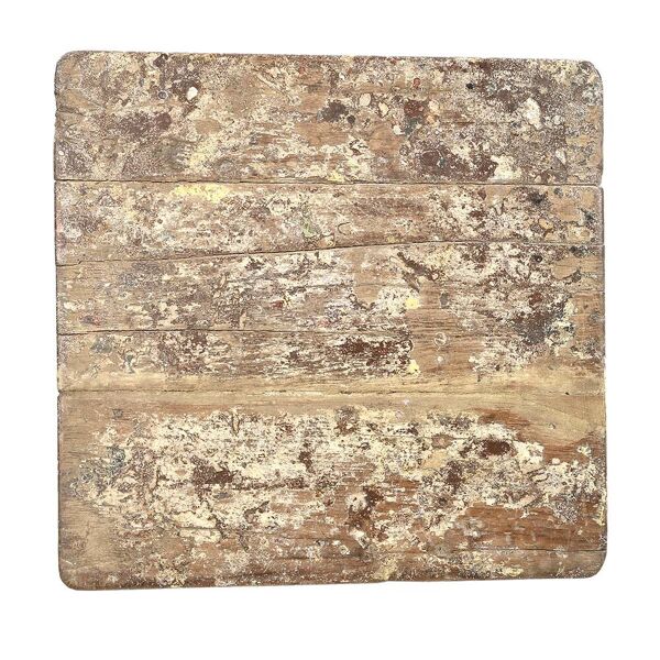 Sellette blanche en bois patiné