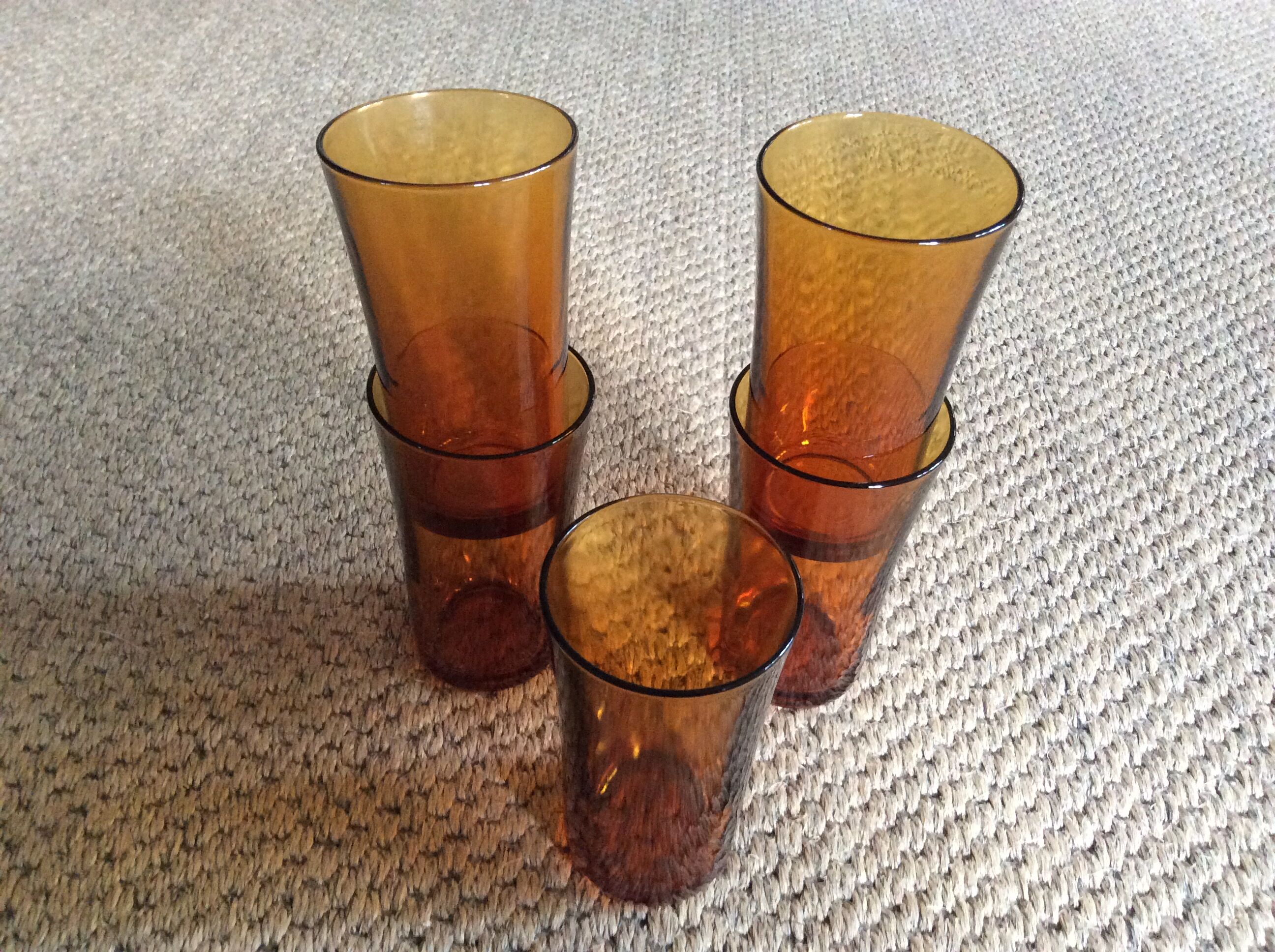 Series of 5 vintage glasses