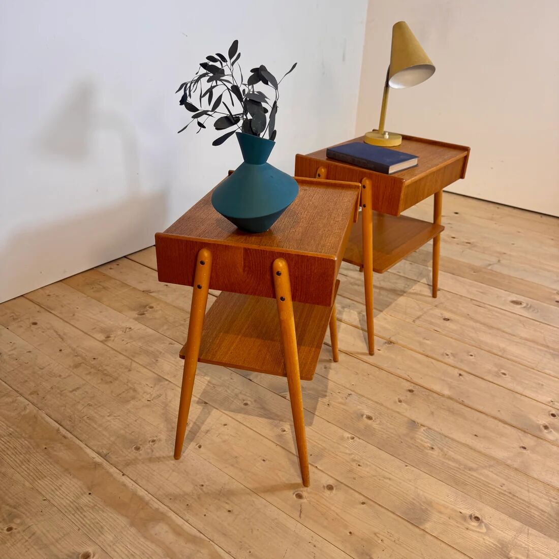 Pair of Danish oak bedside tables, 1960s