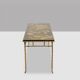Maison Baguès. Table basse en bronze, laque noire, décor or. Circa 1970
