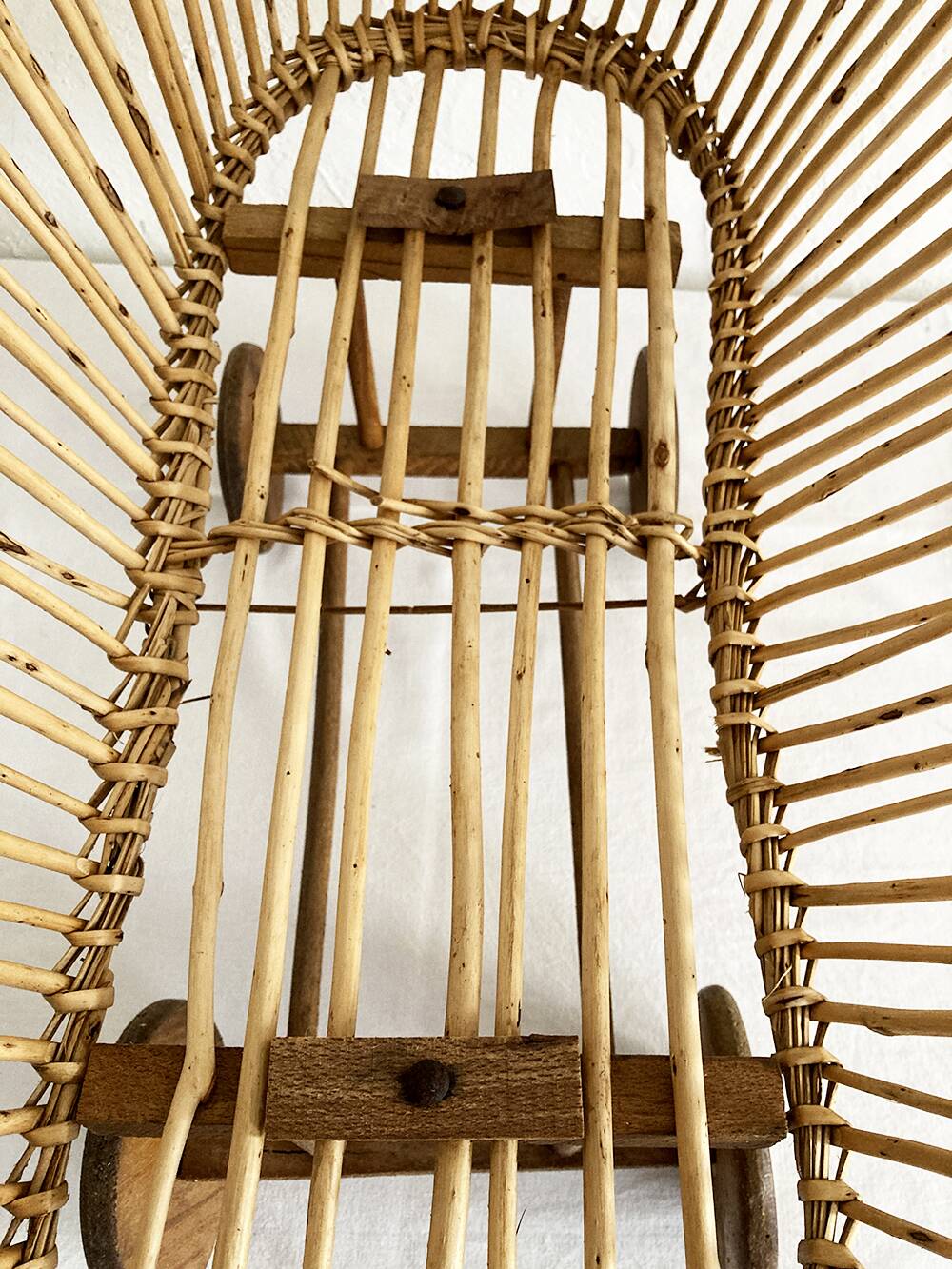 Old rattan doll's pram