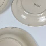 Set of 5 dessert plates Longwy, early 20th century, floral decoration.