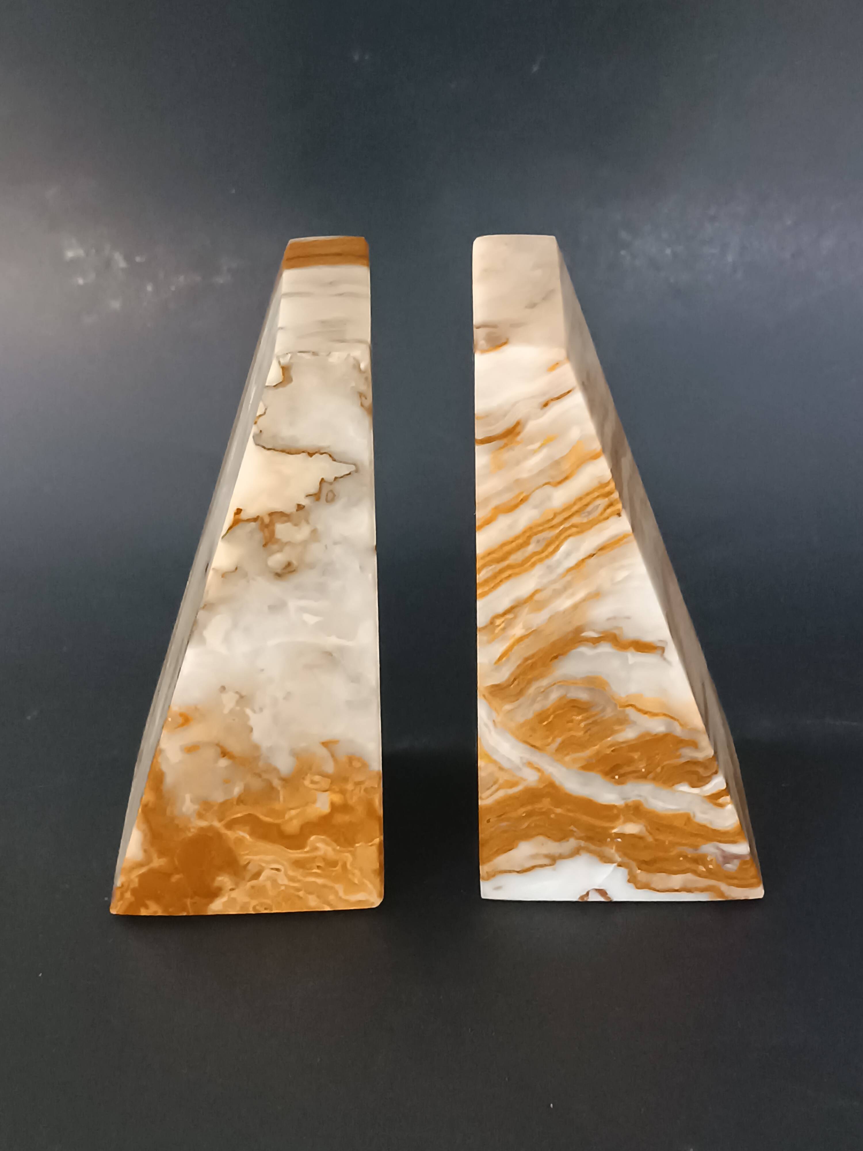 Vintage pyramid onyx bookends
