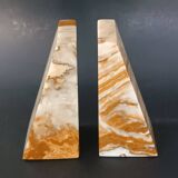 Vintage pyramid onyx bookends