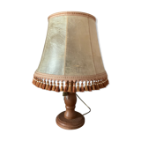 Solid wood lamp and French lampshade in pig bladder
