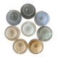 8 vintage cups and saucers Arcopal Harlequin opaline pastel tones with gold edging