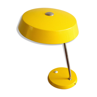 East germany vintage yellow table lamp by veb narva leuchtenbau, 1960s