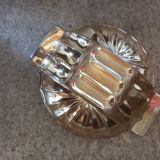 Plat creux en verre rose irisé