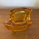 Antique Vintage Orange Yellow Molded Crystal Pocket Ashtray #C268