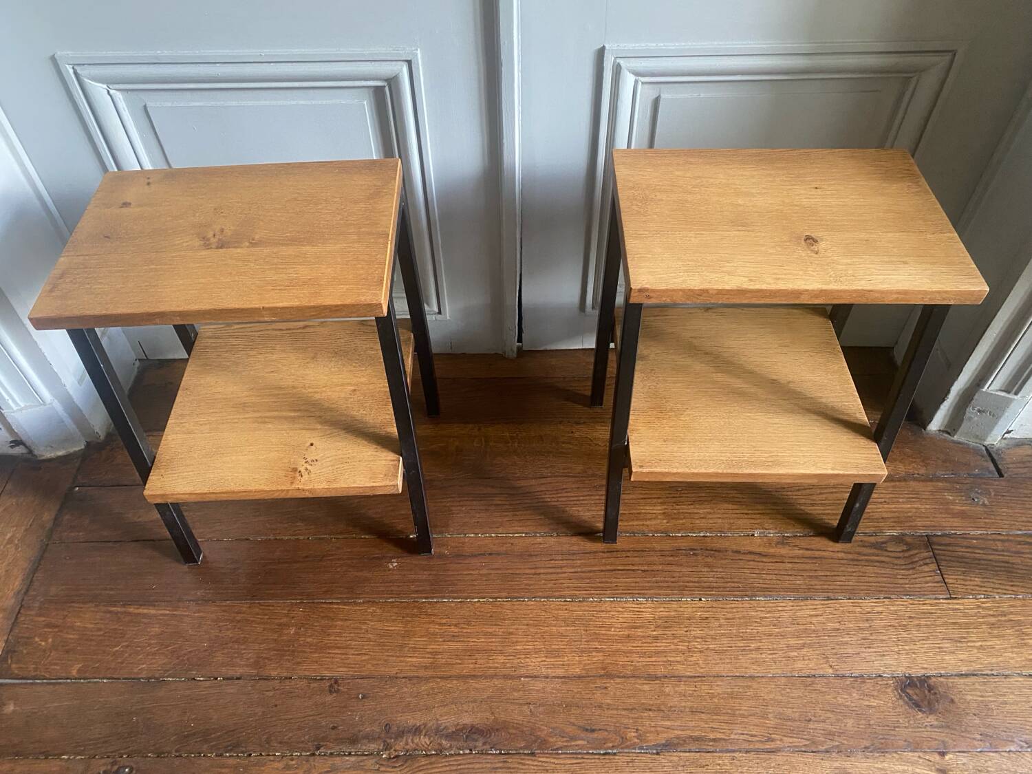 Pair of oak bedside tables from the 60s/70s.
