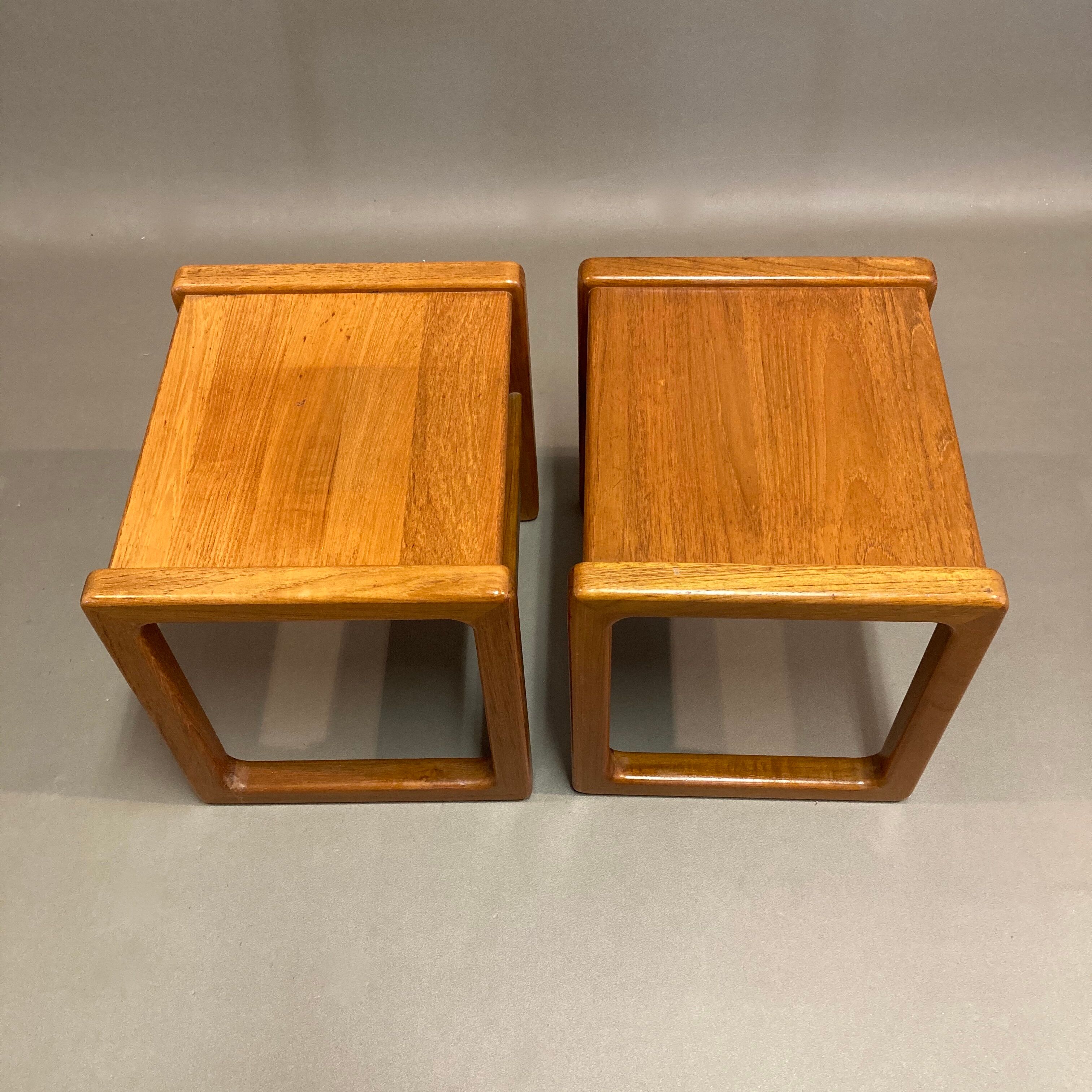 Pair of side tables Scandinavian design 1950s
