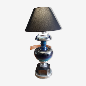 Lampe année 60 chrome et faience