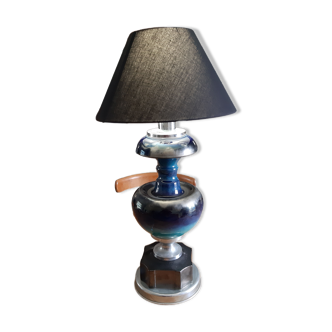 Lampe année 60 chrome et faience