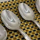 Set of 6 small CHRISTOFLE ATLAS model spoons in silver-plated metal