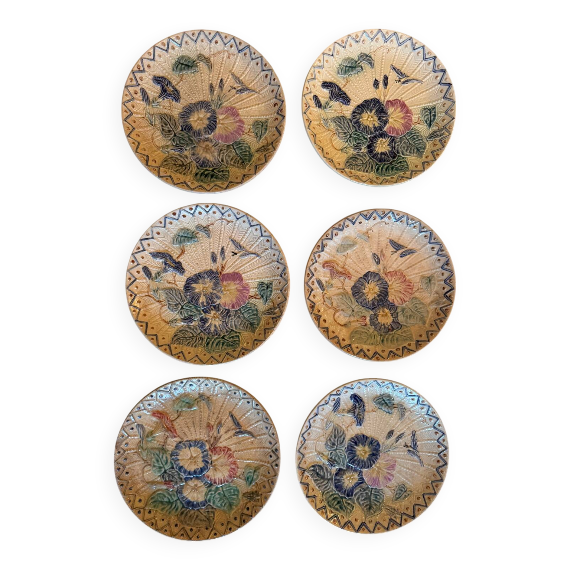 Series of 6 Wasmuel slip plates from the end of the 19th century (19th century)