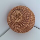 Woven wicker pot