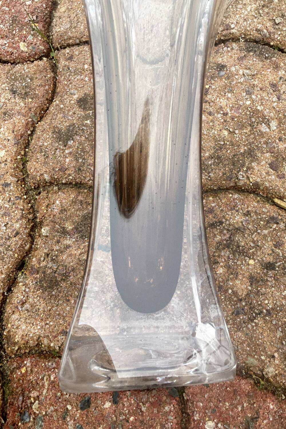 Smoky crystal designer vase, Murano Sommerso style, vintage, 1970s