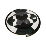 Contemporary Rare Round Italian Table Made of Marble Marquetry Marble and Brass