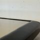 Vintage coffee table covered in leather, smoked mirror top and chrome legs.