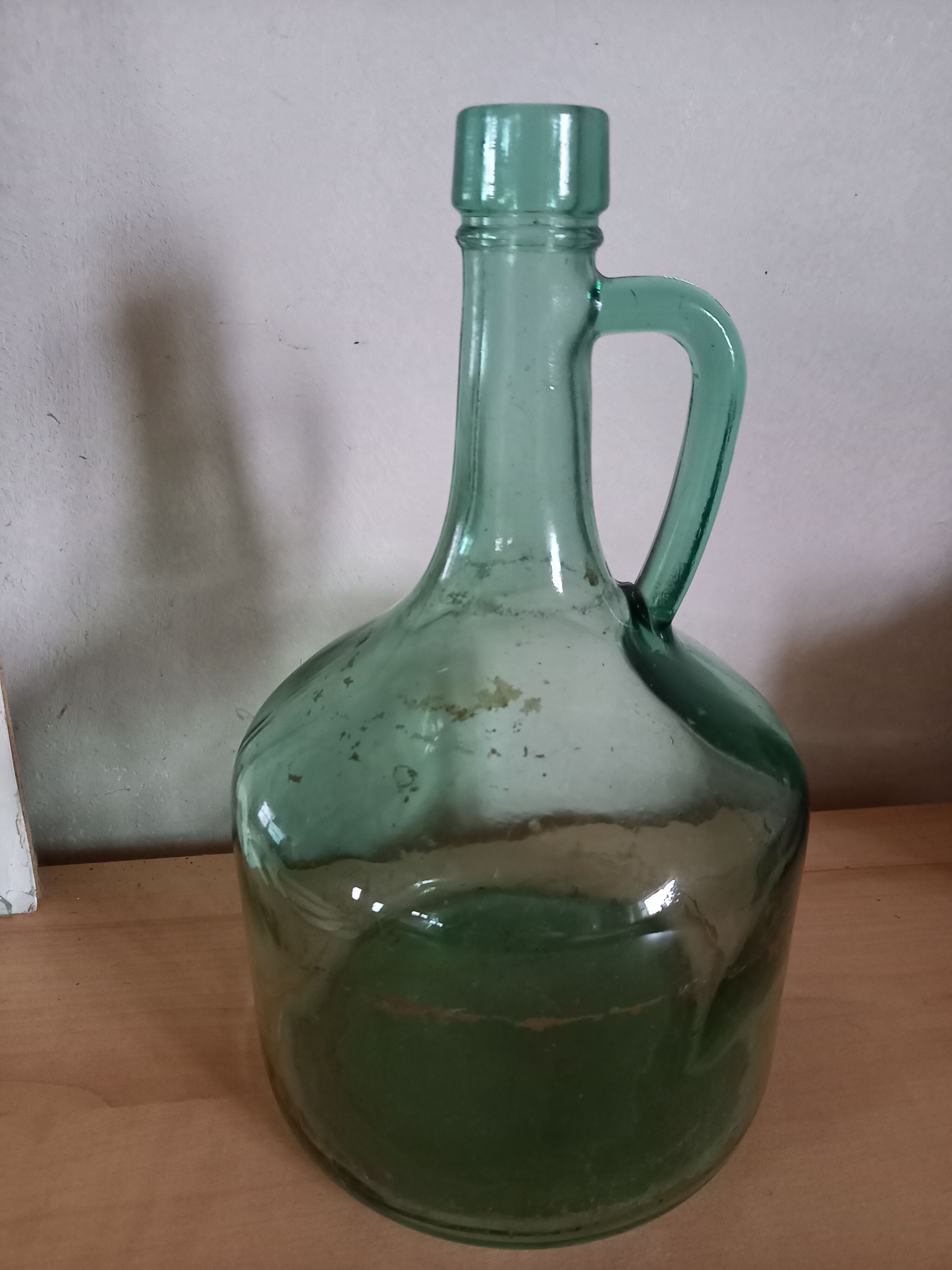 Old glass bottle green tones