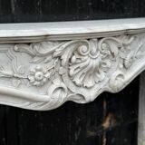 Remarkable Louis XV Style Fireplace In White Carrara Marble Circa 1880