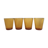 Set of water glasses yellow ochre Vereco France