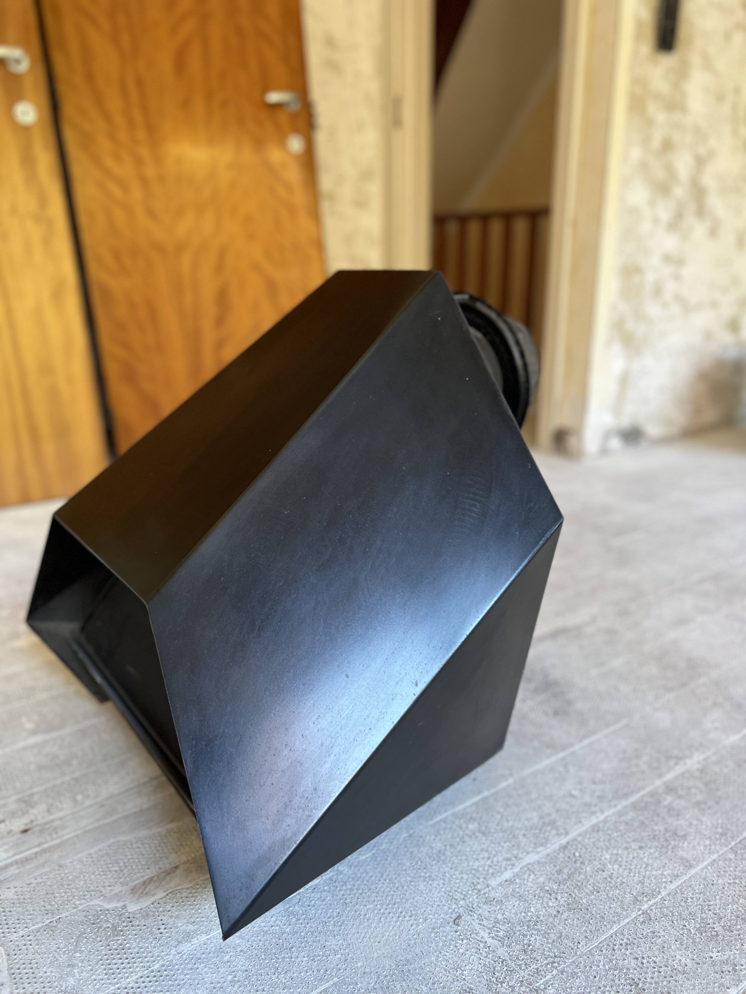 Fireplace, Don Bar stove in patinated steel, 1970s