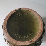 Vase H Germany signé numéroté vert fleurs