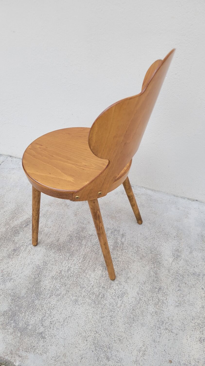 Chaise de bistrot baumann modèle Trèfle 1950