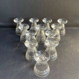 12 liqueur glasses – guilloché crystal – art deco